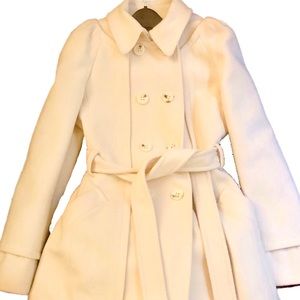 BCBG ivory wool dress coat NWOT
